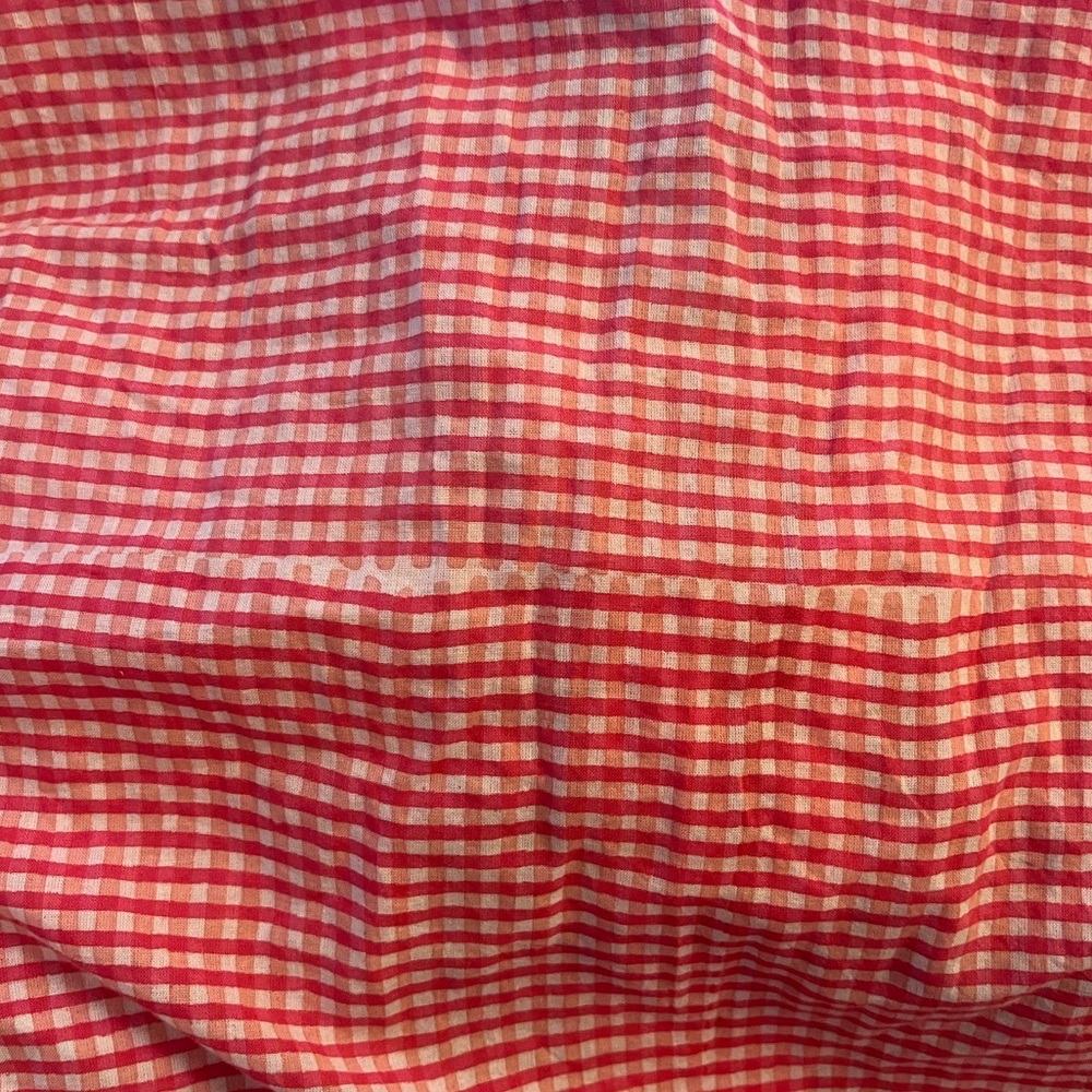 Maria De La Orden Pink Check 100% Cotton Long Sleeve Button Pajama Top Sz. S - Picture 6 of 8